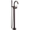 imageDelta Faucet Trinsic FloorMount Freestanding Tub Filler with Hand Held Shower Champagne Bronze T4759CZFL Valve Not IncludedVenetian Bronze