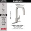 imageDelta Junction Brushed Nickel Kitchen Faucet with Pull Down Sprayer Modern Single Hole Kitchen Sink Faucet Single Handle Spotshield Stainless 19825LFSPSpotshield Stainless