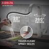 imageDelta Junction Brushed Nickel Kitchen Faucet with Pull Down Sprayer Modern Single Hole Kitchen Sink Faucet Single Handle Spotshield Stainless 19825LFSPSpotshield Stainless