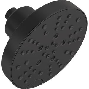 imageDelta 52668BL UniversalShoweringComponents H2Okinetic 5Setting Raincan Shower Head Matte Black