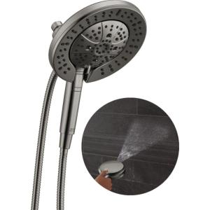 imageDelta Faucet 7Setting In2ition 2in1 Dual Shower Head with ProClean Spray Hose 25 GPMLumicoat Black Stainless