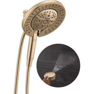 imageDelta Faucet 7Setting In2ition 2in1 Dual Shower Head with ProClean Spray Hose 25 GPMLumicoat Champagne Bronze