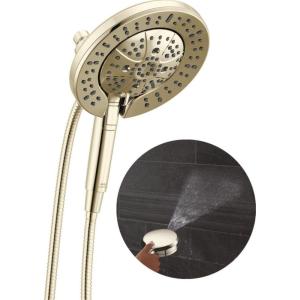 imageDelta Faucet 7Setting In2ition 2in1 Dual Shower Head with ProClean Spray Hose 25 GPMLumicoat Polished Nickel