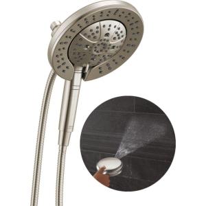 imageDelta Faucet 7Setting In2ition 2in1 Dual Shower Head with ProClean Spray Hose 25 GPMLumicoat Stainless