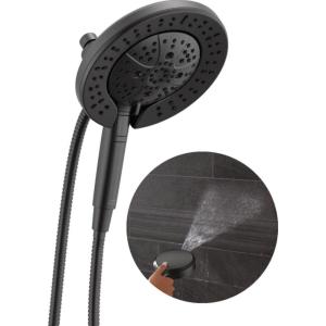 imageDelta Faucet 7Setting In2ition 2in1 Dual Shower Head with ProClean Spray Hose 25 GPMMatte Black