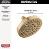 imageDELTA FAUCET FAUCET 5Spray Gold Shower Head DELTA FAUCET Shower Head Gold Showerheads Brushed Gold Shower Head 175 GPM Flow Rate Champagne Bronze 52535CZ