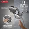 imageDelta Faucet 5Setting HydroRain 2in1 Dual Shower Head with ProClean Spray Matte Black Round Shower Head with Hose Hand Held Shower Head Matte Black 75419BLChrome