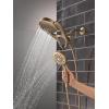 imageDelta Faucet 5Setting HydroRain 2in1 Dual Shower Head with ProClean Spray Matte Black Round Shower Head with Hose Hand Held Shower Head Matte Black 75419BLChampagne Bronze