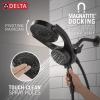 imageDelta Faucet 5Setting HydroRain 2in1 Dual Shower Head with ProClean Spray Matte Black Round Shower Head with Hose Hand Held Shower Head Matte Black 75419BLMatte Black