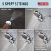 imageDelta Faucet 5Setting HydroRain 2in1 Dual Shower Head with ProClean Spray Matte Black Round Shower Head with Hose Hand Held Shower Head Matte Black 75419BLChrome