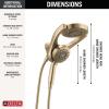 imageDelta Faucet 5Setting HydroRain 2in1 Dual Shower Head with ProClean Spray Matte Black Round Shower Head with Hose Hand Held Shower Head Matte Black 75419BLChampagne Bronze