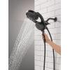 imageDelta Faucet 5Setting HydroRain 2in1 Dual Shower Head with ProClean Spray Matte Black Round Shower Head with Hose Hand Held Shower Head Matte Black 75419BLMatte Black
