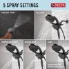 imageDelta Faucet 5Setting HydroRain 2in1 Dual Shower Head with ProClean Spray Matte Black Round Shower Head with Hose Hand Held Shower Head Matte Black 75419BLMatte Black