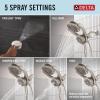 imageDelta Faucet 5Setting HydroRain 2in1 Dual Shower Head with ProClean Spray Matte Black Round Shower Head with Hose Hand Held Shower Head Matte Black 75419BLSpotshield Brushed Nickel