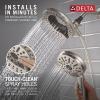 imageDelta Faucet 6Setting In2ition 2in1 Dual Shower Head with ProClean Spray Matte Black Round Shower Head with Hose Hand Held Shower Head Matte Black 75655BLSpotshield Brushed Nickel