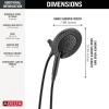 imageDelta Faucet 6Setting In2ition 2in1 Dual Shower Head with ProClean Spray Matte Black Round Shower Head with Hose Hand Held Shower Head Matte Black 75655BLMatte Black