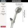 imageDelta Faucet ProClean Brushed Nickel Shower Head with Handheld Showerhead with High Pressure Spray Handheld Shower Head 6 Spray Settings SpotShield Brushed Nickel 75740SN