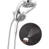 imageDelta Faucet 5Setting HydroRain 2in1 Dual Shower Head with ProClean Spray Matte Black Round Shower Head with Hose Hand Held Shower Head Matte Black 75419BLChrome
