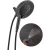 imageDelta Faucet 6Setting In2ition 2in1 Dual Shower Head with ProClean Spray Matte Black Round Shower Head with Hose Hand Held Shower Head Matte Black 75655BLMatte Black