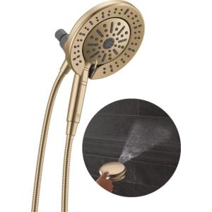 imageDelta Faucet 6Setting In2ition 2in1 Dual Shower Head with ProClean Spray Matte Black Round Shower Head with Hose Hand Held Shower Head Matte Black 75655BLChampagne Bronze