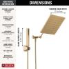 imageDelta Faucet 10inch Raincan Shower Head and Hand Held Shower Combo Gold Square Shower Head Rainfall Shower Head Hand Shower High Pressure Shower 175 GPM Flow Rate Champagne Bronze 75527CZ