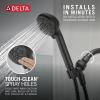 imageDelta Faucet 4Setting Handheld Shower Head Black Shower Head with Hose Showerheads ampamp Handheld Showers Handheld Shower Heads Detachable Shower Head Hand Shower 175 GPM Matte Black 75413BLMatte Black