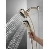 imageDelta Faucet 5Spray In2ition Dual Shower Head with HandHeld Spray H2Okinetic Chrome Shower Head with Hose Showerheads Magnetic Docking Lumicoat Chrome 58474PR25Polished Nickel