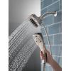imageDelta Faucet 5Spray In2ition Dual Shower Head with HandHeld Spray H2Okinetic Chrome Shower Head with Hose Showerheads Magnetic Docking Lumicoat Chrome 58474PR25Stainless