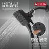 imageDelta Faucet 5Spray In2ition Dual Shower Head with HandHeld Spray H2Okinetic Chrome Shower Head with Hose Showerheads Magnetic Docking Lumicoat Chrome 58474PR25Matte Black