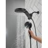 imageDelta Faucet HydroRain 5Spray H2Okinetic Dual Shower Head with Handheld Spray Gold Shower Head with Hose Handheld Shower Heads 25 GPM Flow Rate Champagne Bronze 58680CZ25Matte Black