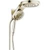 imageDelta Faucet HydroRain 5Spray H2Okinetic Dual Shower Head with Handheld Spray Gold Shower Head with Hose Handheld Shower Heads 25 GPM Flow Rate Champagne Bronze 58680CZ25Polished Nickel