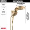 imageDelta Faucet HydroRain 5Spray H2Okinetic Dual Shower Head with Handheld Spray Gold Shower Head with Hose Handheld Shower Heads 25 GPM Flow Rate Champagne Bronze 58680CZ25Champagne Bronze