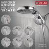 imageDelta Faucet HydroRain 5Spray H2Okinetic Dual Shower Head with Handheld Spray Gold Shower Head with Hose Handheld Shower Heads 25 GPM Flow Rate Champagne Bronze 58680CZ25Chrome