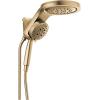 imageDelta Faucet HydroRain 5Spray H2Okinetic Dual Shower Head with Handheld Spray Gold Shower Head with Hose Handheld Shower Heads 25 GPM Flow Rate Champagne Bronze 58680CZ25Champagne Bronze