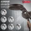 imageDelta Faucet HydroRain 5Spray H2Okinetic Dual Shower Head with Handheld Spray Gold Shower Head with Hose Handheld Shower Heads 25 GPM Flow Rate Champagne Bronze 58680CZ25Venetian Bronze