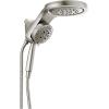 imageDelta Faucet HydroRain 5Spray H2Okinetic Dual Shower Head with Handheld Spray Gold Shower Head with Hose Handheld Shower Heads 25 GPM Flow Rate Champagne Bronze 58680CZ25Stainless