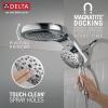 imageDelta Faucet HydroRain 5Spray H2Okinetic Dual Shower Head with Handheld Spray Gold Shower Head with Hose Handheld Shower Heads 25 GPM Flow Rate Champagne Bronze 58680CZ25Chrome