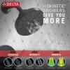 imageDelta Faucet Nicoli 14 Series SingleHandle Shower Faucet BlackChrome Shower Trim Kit with 5Spray H2Okinetic Shower Head Matte BlackChrome 142749CS Shower Valve Included