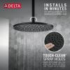 imageDelta Faucet SingleSpray Raincan Shower Head Black Shower Head Rainfall Shower Head Round Shower Head Metal Shower Head 175 GPM Flow Rate Water Saving Shower Head Matte Black 52158BLMatte Black