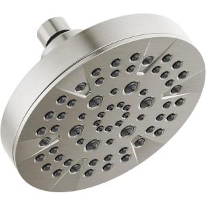 imageDELTA FAUCET FAUCET 5Spray Brushed Nickel Shower Head DELTA FAUCET Shower Head Brushed Nickel Showerheads 175 GPM Flow Rate Stainless 52535SS