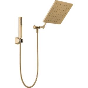 imageDelta Faucet 10inch Raincan Shower Head and Hand Held Shower Combo Gold Square Shower Head Rainfall Shower Head Hand Shower High Pressure Shower 175 GPM Flow Rate Champagne Bronze 75527CZ