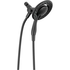 imageDelta Faucet 4Spray In2ition 2in1 Black Shower Head with Handheld TouchClean Matte Black Shower Head with Hose Detachable Shower Head Hand Held Shower Head Matte Black 75486CBL