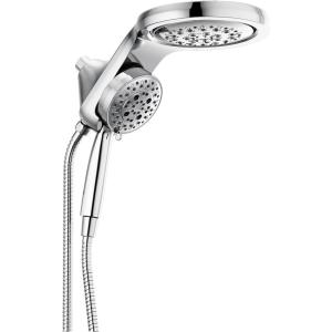imageDelta Faucet HydroRain 5Spray H2Okinetic Dual Shower Head with Handheld Spray Gold Shower Head with Hose Handheld Shower Heads 25 GPM Flow Rate Champagne Bronze 58680CZ25Chrome