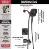 imageDelta Faucet Ashlyn 17 Series DualFunction Tub and Shower Trim Kit with 2Spray TouchClean In2ition 2in1 Hand Held Shower Head with Hose Matte Black T17464BLI Valve Not IncludedVenetian Bronze