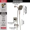 imageDelta Faucet Ashlyn 17 Series DualFunction Tub and Shower Trim Kit with 2Spray TouchClean In2ition 2in1 Hand Held Shower Head with Hose Matte Black T17464BLI Valve Not IncludedStainless