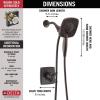imageDelta Faucet Ashlyn 17 Series DualHandle Delta Shower Trim Kit with In2ition 2in1 Shower Head with Handheld Spray Matte Black Shower Fixture Matte Black T17264BLI Valve Not IncludedVenetian Bronze