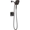 imageDelta Faucet Ashlyn 17 Series DualHandle Delta Shower Trim Kit with In2ition 2in1 Shower Head with Handheld Spray Matte Black Shower Fixture Matte Black T17264BLI Valve Not IncludedVenetian Bronze