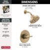 imageDelta Faucet Nicoli 14 Series SingleHandle Shower Faucet with 5Setting H2Okinetic Shower Head Nicoli Widespread Bathroom Sink Faucet 3Hole Champagne Bronze Shower Valve IncludedChampagne Bronze