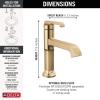 imageDelta Faucet Tetra Gold Single Hole Bathroom Faucet Gold Single Handle Bathroom Faucet Bathroom Sink Faucet Diamond Seal Technology Metal Drain Assembly Lumicoat Champagne Bronze 589CZPRDSTLumicoat Champagne Bronze