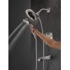 imageDelta Faucet Vesna 14 Series SingleHandle Shower Trim Kit with 5Spray H2Okinetic In2ition Dual Hand Held Shower Head with Hose SpotShield Brushed Nickel 144789SPI Valve IncludedSpotshield Brushed Nickel